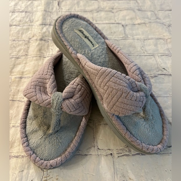 DEARFOAMS TERRYCLOTH CUSHION THONG STYLE LAVENDER SLIPPERS WOMEN’S SIZE M(7-8) - Picture 3 of 8